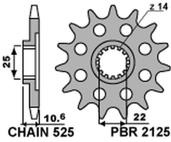 PBR gear wheel 2125 15 18NC